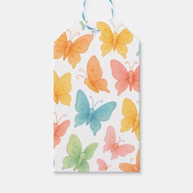 "Whimsische Schmetterlinge" Geschenkanhänger (Vorderseite)