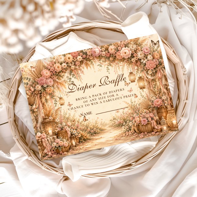 Whimsische Schmetterlings-Boho-Windel-Raffle Begleitkarte (Von Creator hochgeladen)