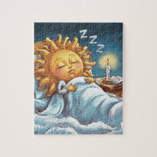 whimsische Sonnenschein im Bett Puzzle