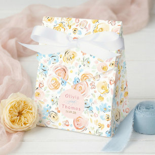 Whimsische süße handgezeichnete Pastellblumen Hoch Geschenkschachtel