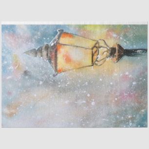 Whimsische Wasserfarbe Schnee Nachtlampe Weihnacht Seidenpapier