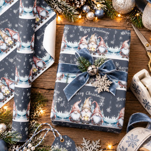 Whimsische Weihnachts-Gnom-Familie Geschenkpapier