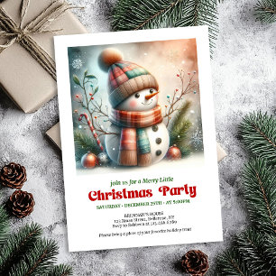 Whimsische Weihnachts-Schneemann-Einladung editier Einladung