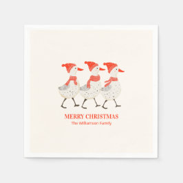 Whimsische Weihnachtsenten Benutzerdefinierte Weih Serviette