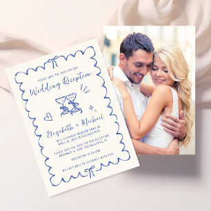 Whimsische wellige Rahmen-Foto-Hochzeitsempfang Save The Date