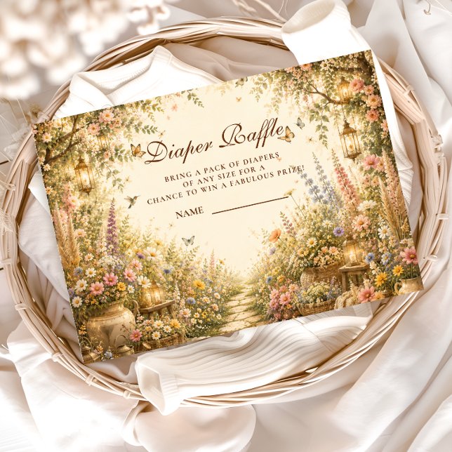 Whimsische Wildblumen-Boho-Windel-Raffle Begleitkarte (Von Creator hochgeladen)