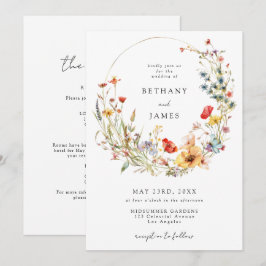 Whimsische Wildblumen-Hochzeit Alles in Einem Einladung