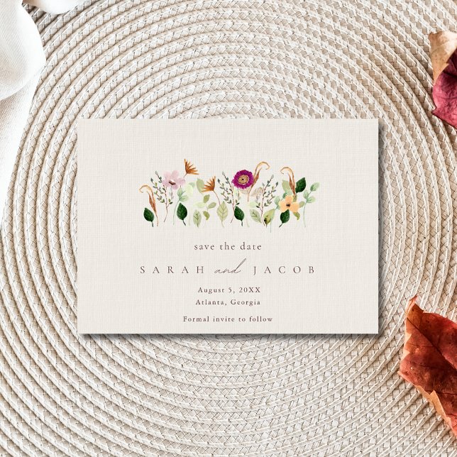 Whimsische Wildblumen-Hochzeit Save The Date (Whimsical Wildflowers Wedding Save The Date)