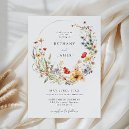 Whimsische Wildblumen-Hochzeitseinladung Einladung