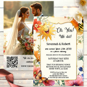 Whimsische Wildblumen-Hochzeitsempfangs-Foto Einladung