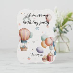 Whimsische "Willkommen zu meinem Geburtstag"-Karte Feiertagskarte