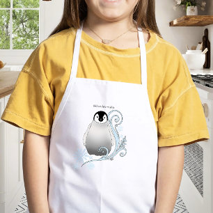 Whimsische Winter-Pinguin-Art-Nouveau-Schneeflocke Kinderschürze