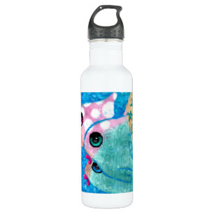 Whimsischer Abstrakter Fischstrand Nautical Aquama Edelstahlflasche