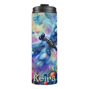 Whimsischer Abstrakter Libellenfliege Personalisie Thermosbecher