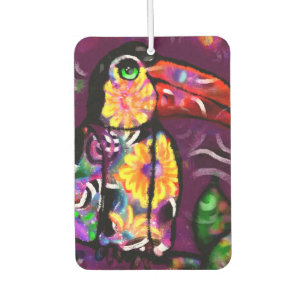 Whimsischer Abstrakter Toucan Bird Blumenfarben Autolufterfrischer