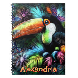 Whimsischer Abstrakter Toucan Bird Personalisiert Notizblock