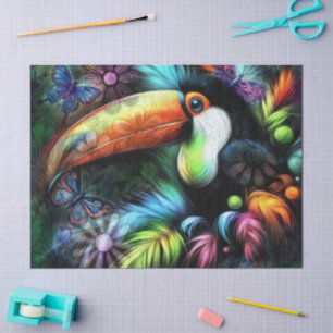 Whimsischer Abstrakter Toucan Bird Toucans Dekoupa Seidenpapier