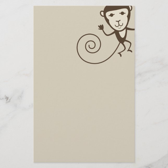 Whimsischer Affe Briefpapier (Vorderseite)