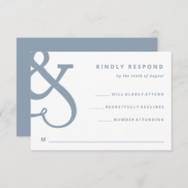 Whimsischer Ampersand | Dusty Blue Wedding RSVP Karte