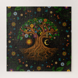 Whimsischer Baum des Lebens - Yggdrasil Puzzle