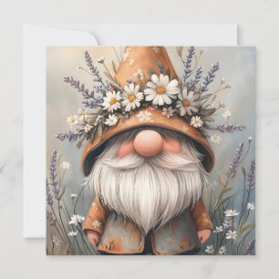 Whimsischer Blume Gnome: Adorable Water Color Art Feiertagskarte