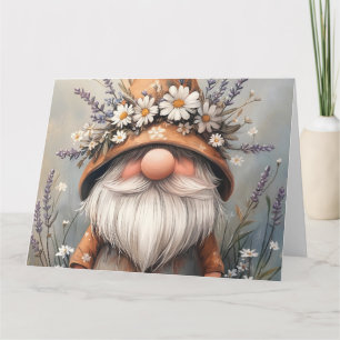 Whimsischer Blume Gnome: Adorable Water Color Art Karte