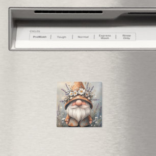 Whimsischer Blume Gnome: Adorable Water Color Art Magnet