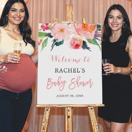 Whimsischer Blumenstrauß Babyduschzeichen Poster