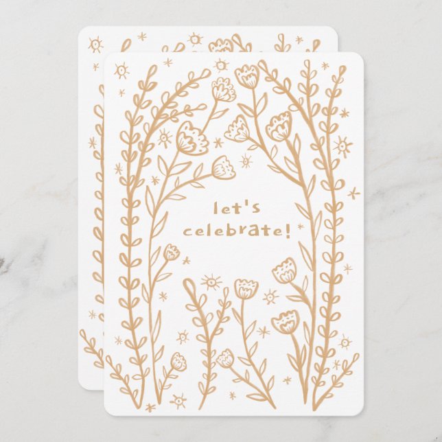 Whimsischer Blumenstrauß Niedliche Geburtstag Part Einladung (Vorne/Hinten)