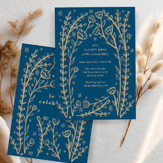 Whimsischer Blumenstrauß Niedliche Geburtstag Part Einladung