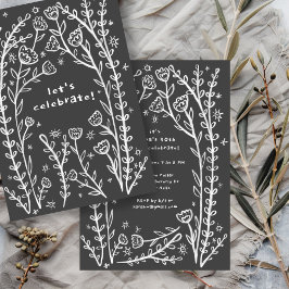 Whimsischer Blumenstrauß Niedliche Geburtstag Part Einladung