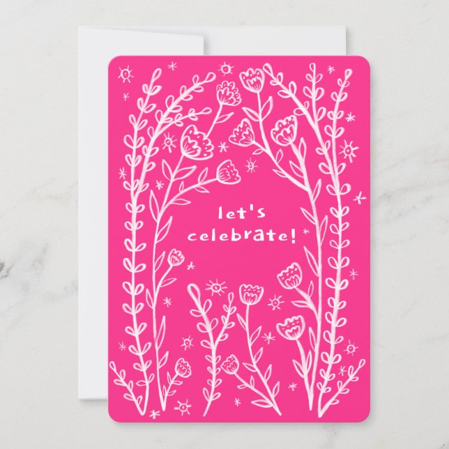 Whimsischer Blumenstrauß Niedliche Geburtstag Part Einladung (Vorderseite)