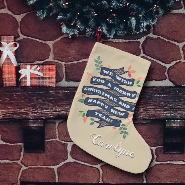 Whimsischer Blumenweihnachtsbanner Kleiner Weihnachtsstrumpf (Von Creator hochgeladen)