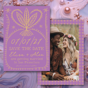 Whimsischer Boho Rahmen SAVE THE DATE INDIVIDUELLE