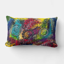 Whimsischer bunter Blumengarten Originalkunstwerk