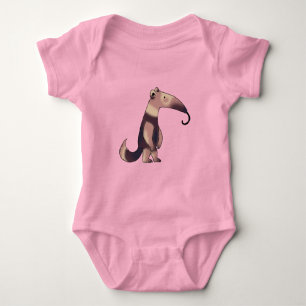 Whimsischer Cartoon Anteater Art Baby Strampler