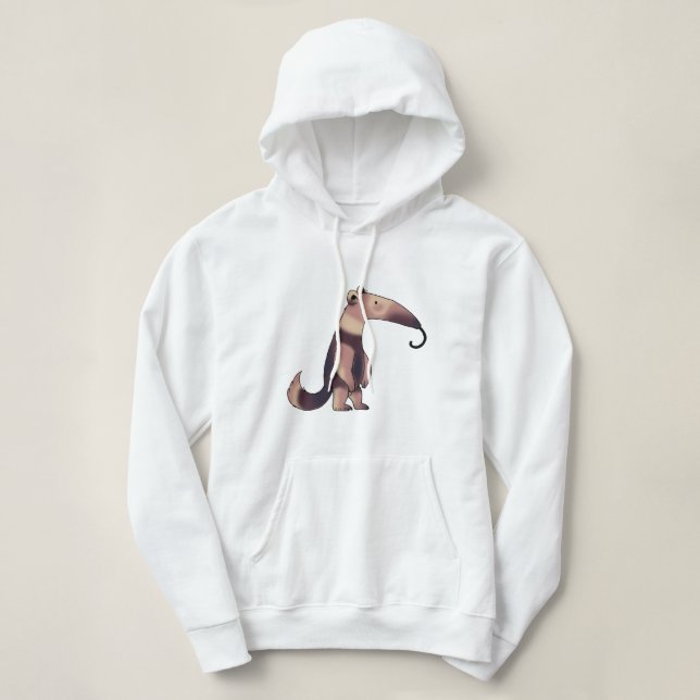 Whimsischer Cartoon Anteater Art Hoodie (Design vorne)