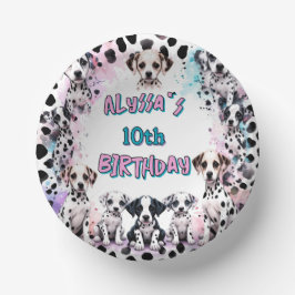 Whimsischer Dalmatiner Welpe Geburtstagsparty Pappteller