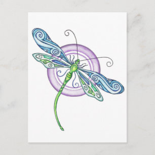 Whimsischer Dragonfly Postkarte