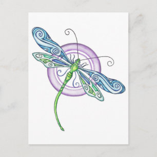 Whimsischer Dragonfly Postkarte