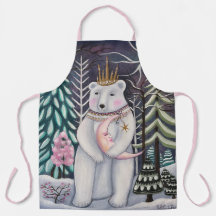 Whimsischer Eisbär und Mondwinterkunst