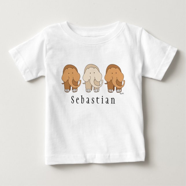 Whimsischer Elefant Baby T-shirt (Vorderseite)