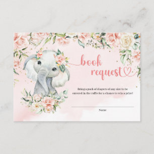 Whimsischer Elefant Blush Gold Buchanforderung Begleitkarte