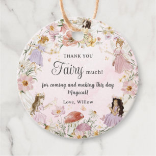Whimsischer Fairies Geburtstagsblumengarten Wiese Geschenkanhänger