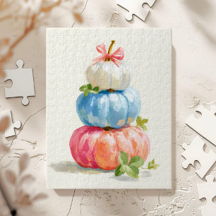 Whimsischer Fall Pastel Pumpkin Stack Puzzle
