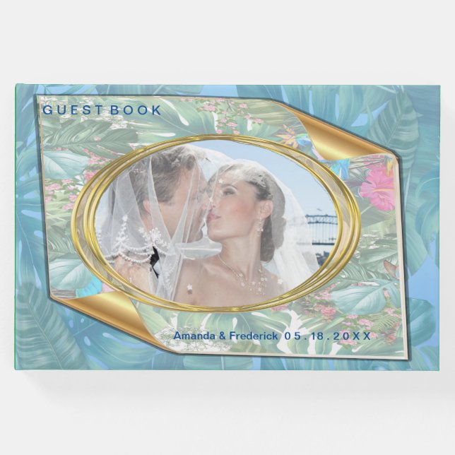 Whimsischer Fantasiewelt mit tropischem Geschmack Gästebuch (Vorderseite)