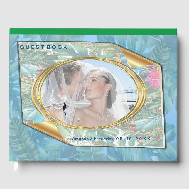 Whimsischer Fantasiewelt mit tropischem Geschmack Gästebuch (Vorderseite)