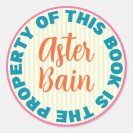 Whimsischer, farbiger, feiner Aufkleber mit Buchze