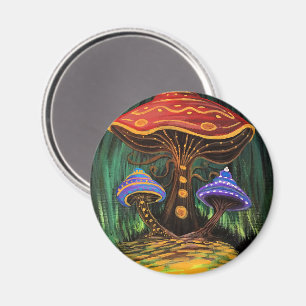 Whimsischer Farbiger Pilz Cottagecore Charme Magnet
