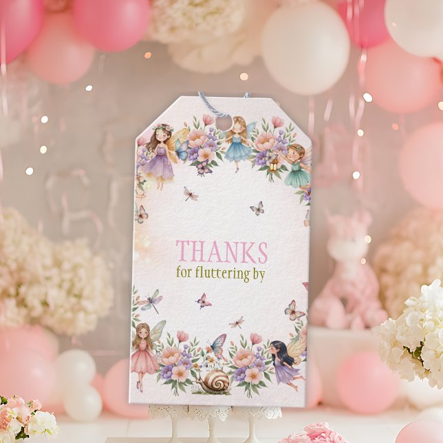 Whimsischer Feengarten zum 1. Geburtstag  Geschenkanhänger (Von Creator hochgeladen)